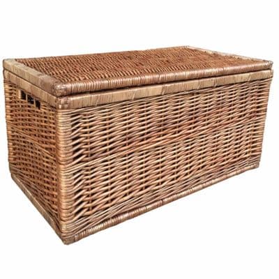 Cotswolds Large 79cm Wicker Living Room Storage Chest