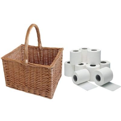 Cotswolds Square Wicker Toilet & Cleaning Basket