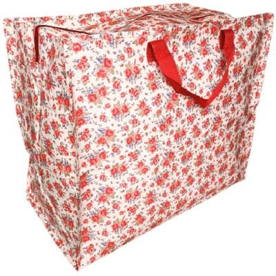 Cream Vintage Rose Jumbo Storage Bag