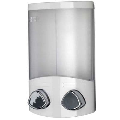 Croydex Euro Duo White Bath Shower Gel Soap & Shampoo Dispenser