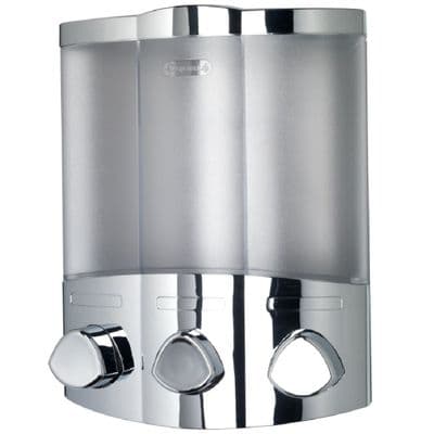 Croydex Euro Trio Chrome Bath Shower Soap & Shampoo Dispenser