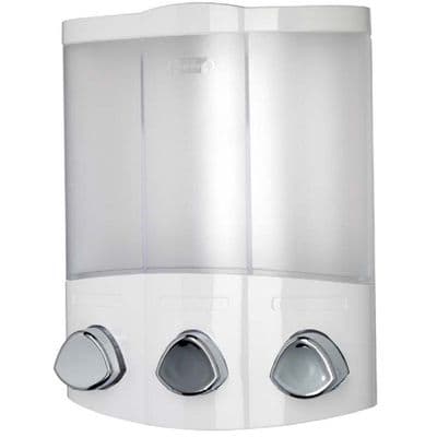 Croydex Euro Trio White Bath Shower Soap & Shampoo Dispenser