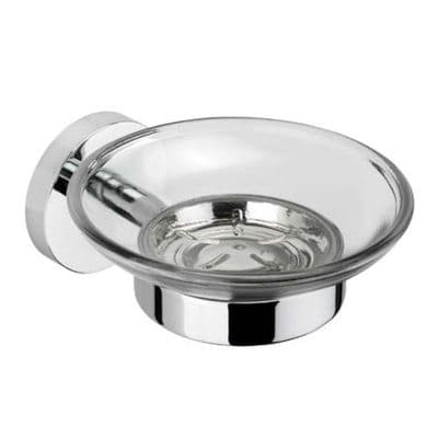 Croydex Romsey Flexi Fix Chrome & Acrylic Wall Soap Holder Dish