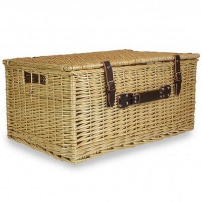 Dorset 62cm Light Wicker Coffee Table & Footstool Trunk