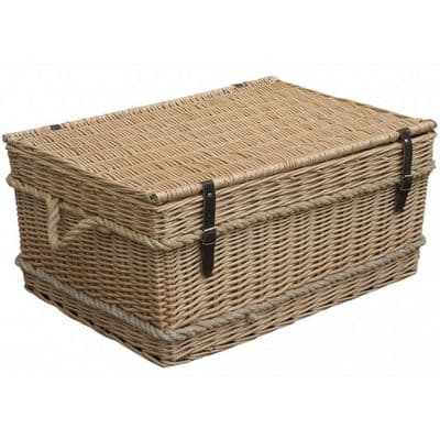 Dorset 72cm Light 72cm Wicker & Rope Coffee Table & Footstool Trunk