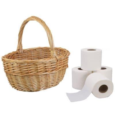 Dorset Wicker Toilet Roll & Cleaning Storage Basket