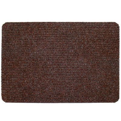 Extra Large 80 x 50cm Heavy Duty Brown Ribbed Cord Non Slip Doormat
