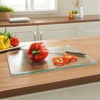 Frosted 38cm Glass Worktop Saver &  Chopping / Cutting Board