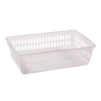 Frosted Cut Out Plastic Organiser Basket 25cm