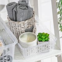 Frosted Cut Out Plastic Organiser Basket 25cm