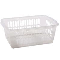 Frosted Cut Out Plastic Organiser Basket 30cm