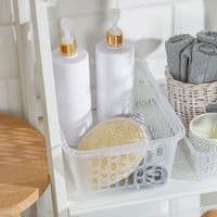 Frosted Cut Out Plastic Organiser Basket 30cm
