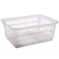 Frosted Cut Out Plastic Organiser Basket 37cm