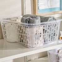 Frosted Cut Out Plastic Organiser Basket 37cm