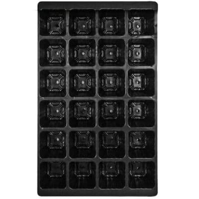 GoodGrow 5 Pack Black Plastic 24 Cell Seed Tray Inserts
