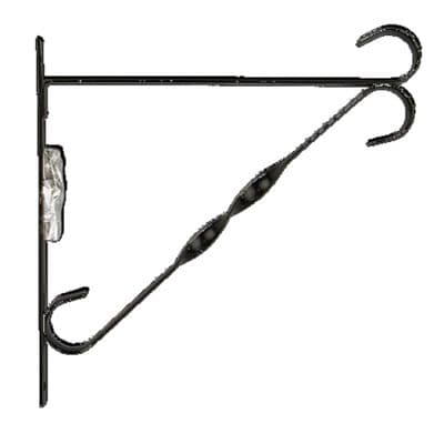 GoodGrow Black Twisted Hanging Basket Bracket 25cm