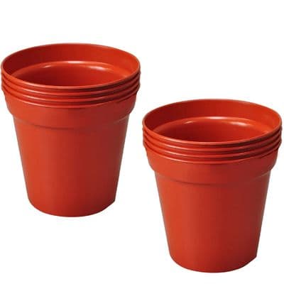 GoodValue 8 Pack 10cm 4 inch Plastic Flower Growing Pots