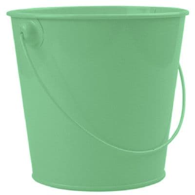 Green 13cm  Metal Bucket Plant Pot