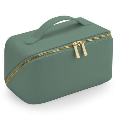 Green Compact Open Flat Vanity Case