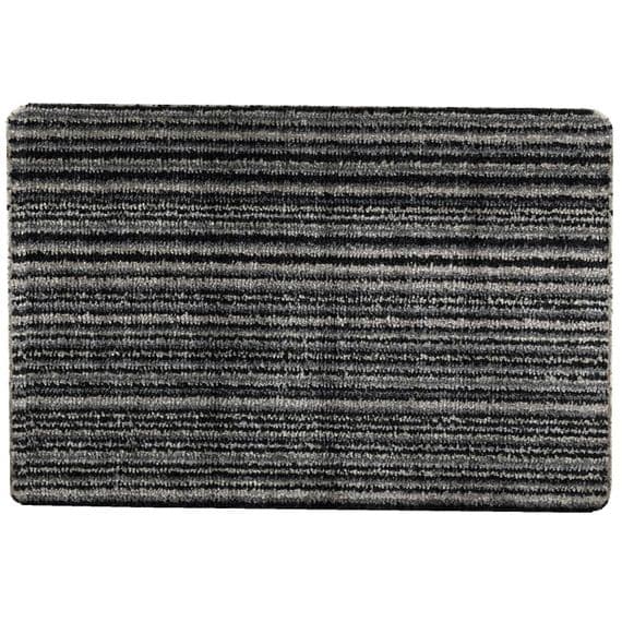 Grey & Black Striped 60cm Cotton Rich Trapper & Barrier Doormat