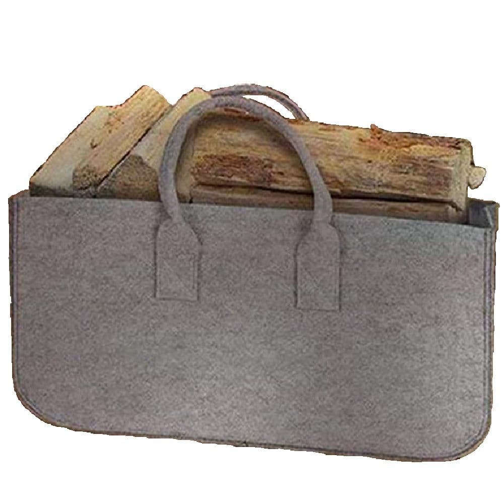 Grey Felt Log & Kindling Carrier Bag & Basket