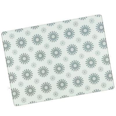 Grey Flower Glass Cutting & Chopping Worktop Saver  (Flowers)