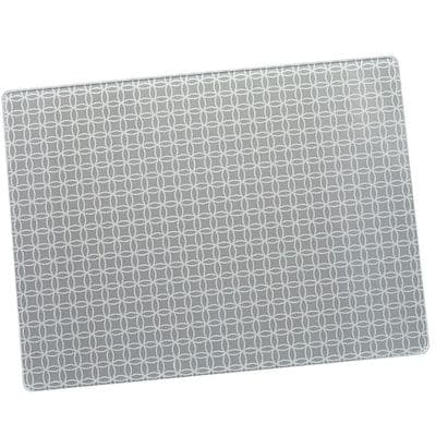Grey Geometric Glass Chopping & Cutting Board Worktop Saver
