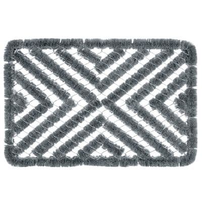 Grey Oblong Coir Bristle Muddy Boot Scraper Brush Mat