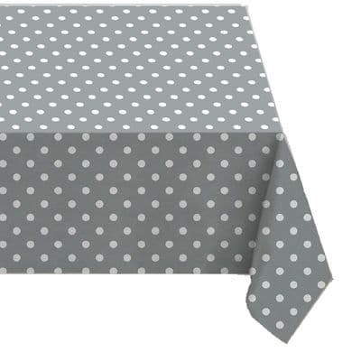Grey Polka Dot Wipe Clean Table Cloth 178 x 132cm