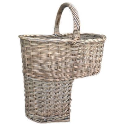 Grey Wash Wicker Slipper Storage Basket