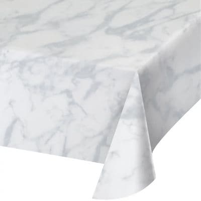 Grey & White Marble Wipe Clean Table Cloth 178 x 132cm