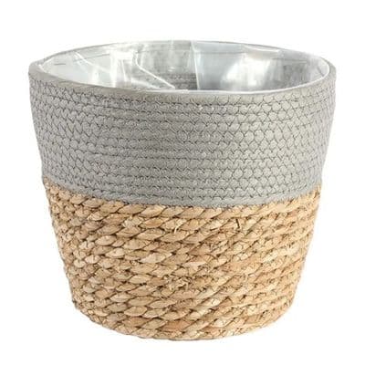Grey Woven Seagrass Planter 23cm