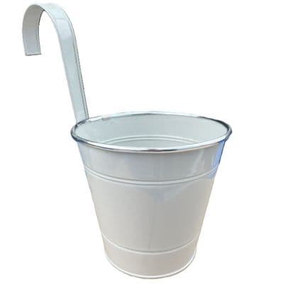 Hanging Light Grey 15cm Diameter Metal Plant Flower Pot Holder