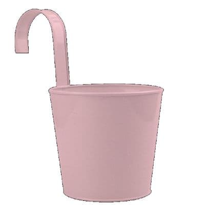 Hanging Pink 13cm Metal Pot With Hook