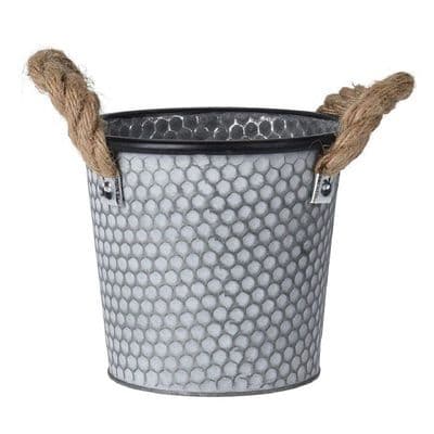 Honeycomb Patterned Zinc Planter 15cm