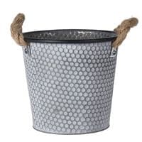 Honeycomb Patterned Zinc Planter 19cm