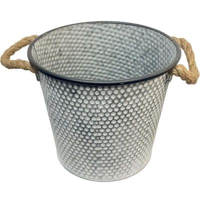 Honeycomb Patterned Zinc Planter 19cm