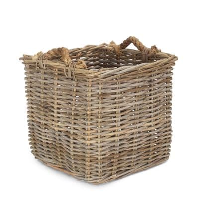 Kubu 33cm Square Thick Wicker & Rope Storage Basket