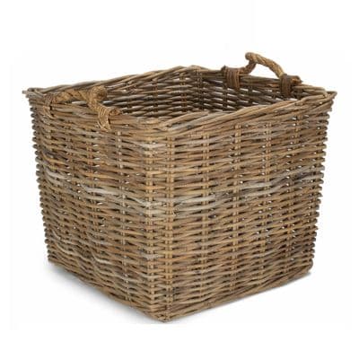 Kubu 44cm Square Thick Wicker & Rope Storage Basket
