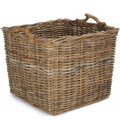 Kubu 52cm Square Thick Wicker & Rope Storage Basket