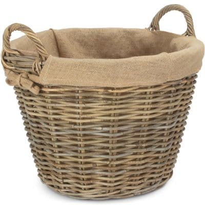 Kubu 54cm Round Lined Thick Wicker Storage Basket