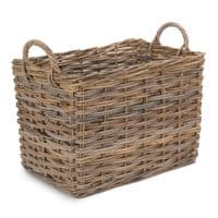 Kubu Grey Nesting Rectangle Rattan Wicker Baskets