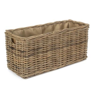 Kubu Slim Narrow Wicker Porch & Hallway Shoe Basket