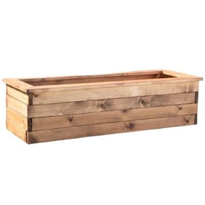 Large 109cm Rectangle Wooden Timber Trough Planter