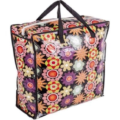 Large 50cm Retro Flower Print Storage Bag