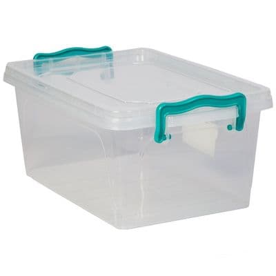 Large 5L A5 Clear Plastic Paper Card & Photo Clip Storage Box