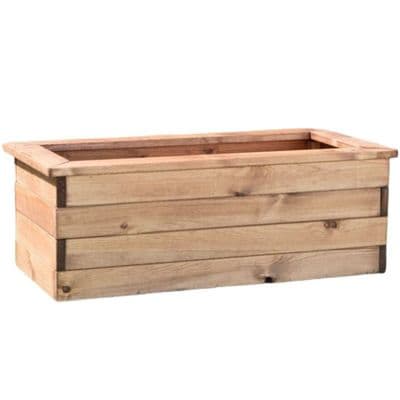Large 82cm Rectangle Wooden Timber Trough Planter