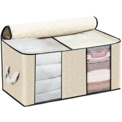 Large Beige Cream 2 Section Jumper Clothes Storage Bag