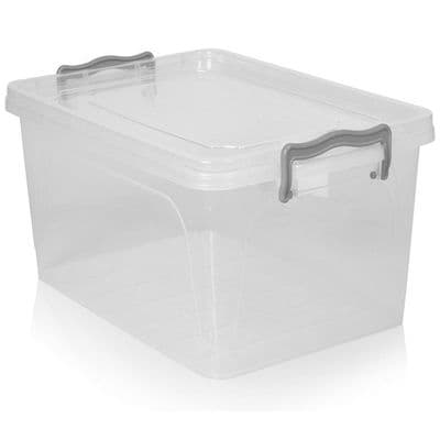 Large Clear Plastic Clip Lid Bread Bin