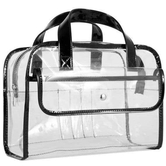 Large Clear Toiletry & Makeup Travel Holdall Carry Bag